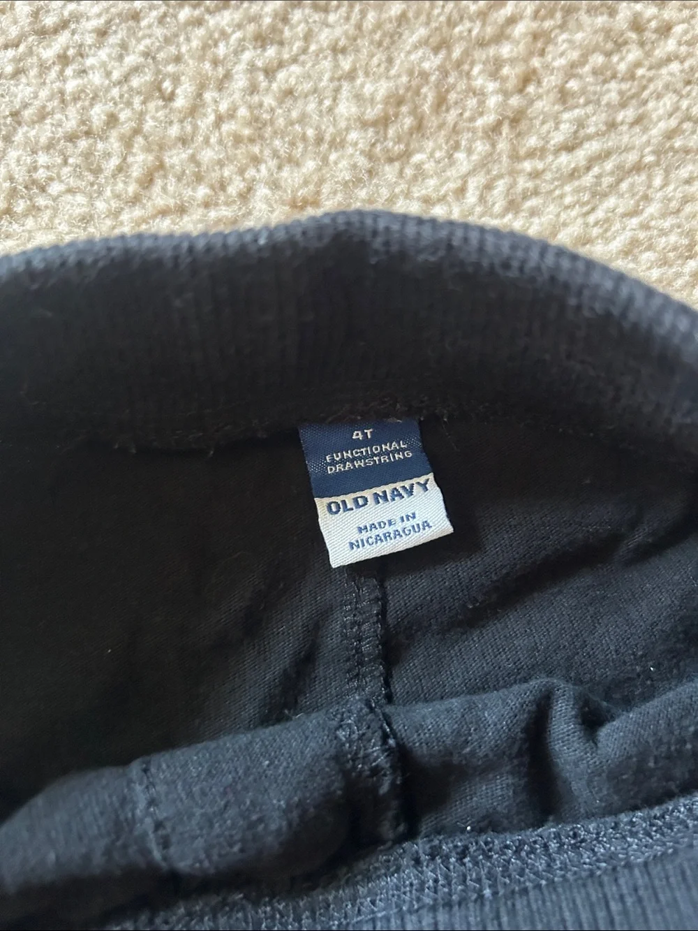 Old Navy Black Shorts with White Drawstring